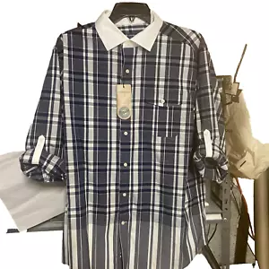 CREMIEUX Men's Island Capri Collection Blue White Plaid L/S Shirt Size L - Picture 1 of 3