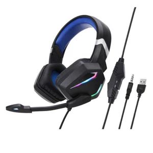 For PC PS5 PS4 Xbox 3.5mm Wired RGB Gaming Headset Headphone Noise Canceling Mic - Picture 1 of 33
