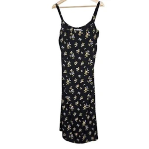 Vestido Reformation Avalon Midi Negro Floral Talla 8 - Imagen 1 de 6