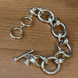 Vintage BANANA REPUBLIC CHUNKY CHAIN LINK Toggle Bracelet Gold Tone 8” - Picture 1 of 4