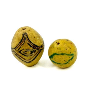 2 Krobo Pulver Glasperlen Bodom Style Ghana - Bild 1 von 7