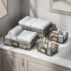 Bathroom Organizers and Storage, 4 Pack Storage Baskets for Shelves, Multipurpos - Picture 1 of 5