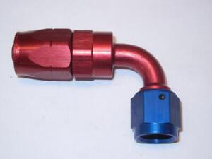 Aeroquip reusable fitting 90 degree -6 AN hose to -6 AN FBM4032 ALLOY RED/BLUE