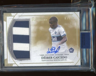 2022 Topps MLS Renaissance Deiber Caicedo Gold Patch Relic Auto RC #7/10 RPA - Image 1 of 2