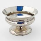 Footed Open Salt Dish Beaded Rim Whiting Sterling Silver
