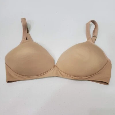 Warners Women Bra 36C Beige Wireless Padded Push Up T-shirt Adjustable Straps - Image 1 of 4