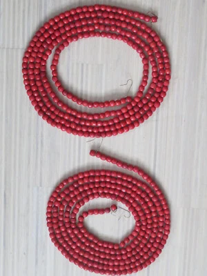 2 Stück Deko-Kette für den Tannenbaum oder Weihnachtsdeko ~ rote  Perlenkette - Bild 1 von 4