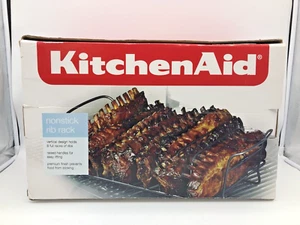 Kitchen Aid Nonstick Rib Rack 8 Full Smoker Grill Oven KitchenAid Barbeque BBQ - Picture 1 of 7
