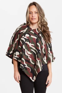 Poncho envolvente suéter tejido camuflaje cálido estilo Anthropologie para mujer - Imagen 1 de 32