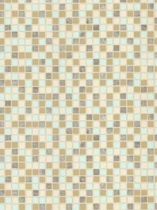 Aqua, Grey, Gold, & Beige Mosaic Raised 1/2" Tile Wallpaper PA111502 - Picture 1 of 1