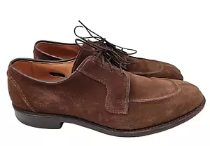 Allen Edmonds Hancock Men’s Size 9.5 B Brown Suede Oxford Split Toe Dress Shoes - Picture 1 of 16