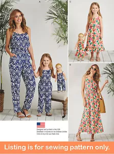 NÄHMUSTER passend Frau Mädchen 18" Puppe Overall Kleid Mutter Tochter 8146 - Bild 1 von 3