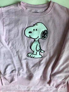 Girls Peanuts Size 14-16 Sweatshirt Snoopy Light Pink Hi Lo Casual Pullover Top - Picture 1 of 6