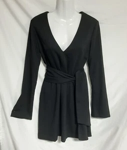 Hugo Buscati Groovey Designer Vintage Langarm Mini Schwarz Kleid Gr. S / M - Bild 1 von 10