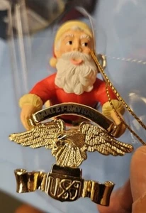 RARE HARLEY DAVIDSON CHRISTMAS ORNAMENT SANTA HOLDING SCREAMING EAGLE DATED 1997 - Picture 1 of 9