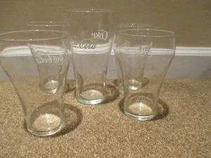 5 Coca Cola Coke Clear Glass 4 10 oz White Letters 75th Anniversary Glass - Picture 1 of 9