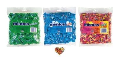 Mentos Pillow Packs 3 flavours spearmint peppermint fruit bulk lollies - image 1 of 2