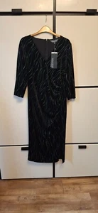 Sosandar Black Sparkle Velvet Midi Dress - Size 12 - RRP £89 - Picture 1 of 9