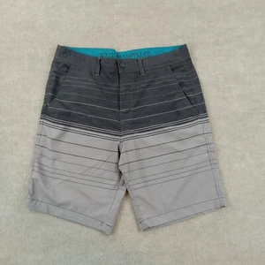 Mossimo Supply Co Shorts Mens 34 Gray Hybrid Bermuda Striped Zipper Pockets - Picture 1 of 15