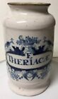 ANTIQUE 18th CENTURY HAND PAINTED FAIENCE APOTHECARY MEDICINE JAR E. THERIACAE