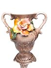 Vintage Capodimonte Italian Porcelain Vase Ewer Pitcher/ Applied Flowers  READ