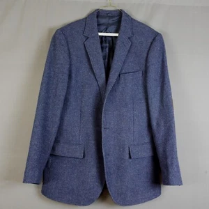 J. Crew Sport Coat Mens 40R Navy Elbow Patches Wool Blend Jacket Blazer - Picture 1 of 5
