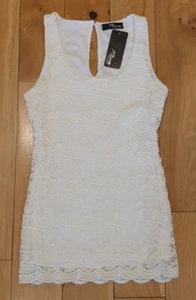 *New* Stunning Jane Norman Cream Floral Lace / Crochet Smart Summer Top Size: 6 - Picture 1 of 12