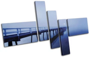 Pier Jetty Lake Sunset Seascape MULTI TELA parete arte foto stampa - Foto 1 di 1