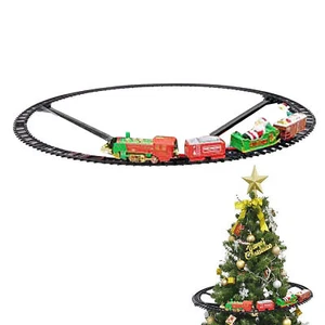 Luxury Electric Christmas Train Tracks Set Lights Sound Kids Toy Gift Tree Decor - Picture 1 of 10