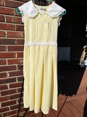 Vintage Bonnie Jean NY 90's Dress,  Yellow & White, Youth 14  Girl.. - Image 1 of 4