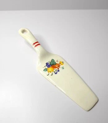 Cuchillo Espátula Servidor Pasteles Cerámica Vintage Diseño Floral Fruta Foto 1 de 4