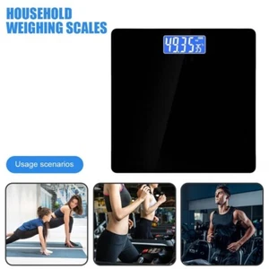Digital Bathroom Scales 180KG Body Weight Weighing Scale LCD Electronic Black - Picture 1 of 9