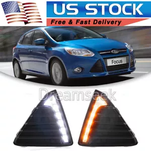 DRL FOR FORD FOCUS 2012 2013 2014 LED DAYTIME RUNNING LIGHT FOG LAMP TURN SIGNAL - Picture 1 of 11