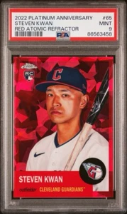 2022 Topps Chrome Platinum STEVEN KWAN RC Red Atomic Refractor PSA 9 Rookie 100 - Bild 1 von 2