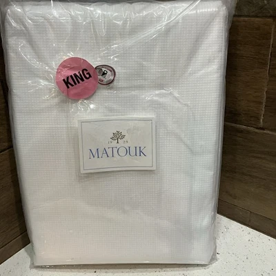 MATOUK Coverlet GIORGIO MATELASSE Bedcover Blanket  White 100% Cotton $585  King - Image 1 of 4