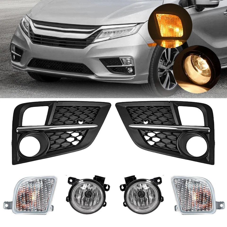 For Honda Odyssey 2018 2019 2020 Front Bumper Fog Lights Turn Signal Lamp Sets Foto 1 de 4