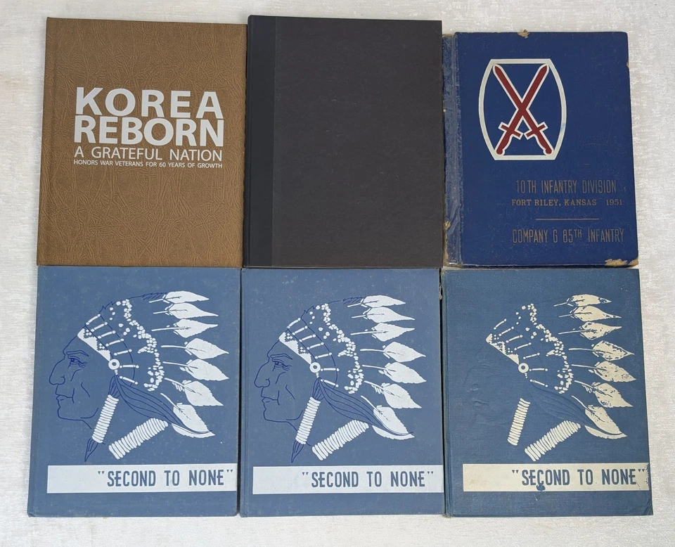 Lot 6 Korean War Books 2nd Infantry Division & Fort Riley Yearbook History Set - Image 1 of 4