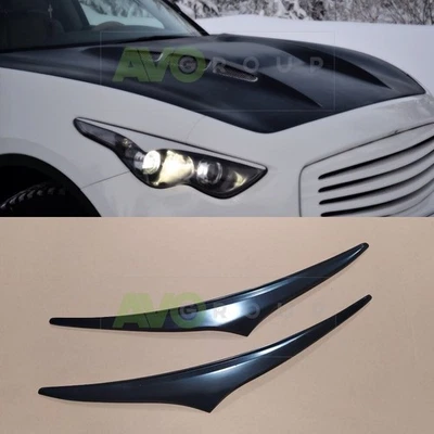 Párpados de faros para Infiniti FX 2008-2013 estrecho ABS mate - Imagen 1 de 4
