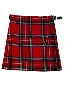 Scotch Classics Skirt Red Tartan Traditional Belted Girls 7 8 Pleated Scotland - Picture 1 of 4