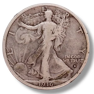 1916-S U.S. walking Liberty half dollar - Picture 1 of 2