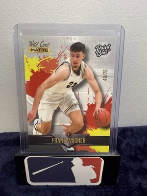 2022-23 Wild Card Matte Draft - Paintball Franz Wagner #PB-7 Yellow Red - Image 1 of 2
