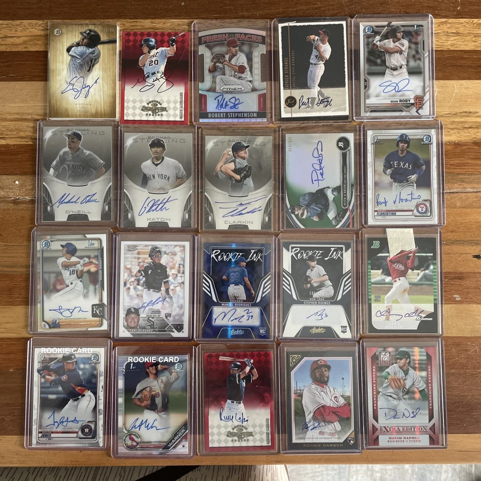 20 card Autograph Baseball Card Lot I ~ mostly no name players! Free Shipping! - Image 1 of 4