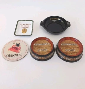 4x Vintage Guinness is Good Ceramic Ashtrays + Catch of the Day Coaster - Picture 1 of 10