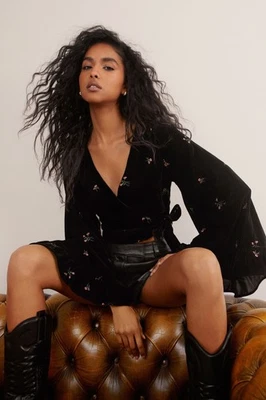 Nastygal Black Crop Top Womens Day To Night Tops