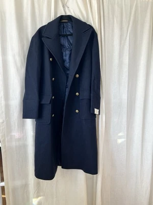 New NWT Eleventy Men's Platinum Wool Cashmere Coat Navy Blue Size 50 Italy - Image 1 of 4