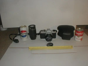 Vtg Pentax K1000 35mm Film Camera Asahi 50mm & 200mm Lens Japan BRIEFLY TESTED - Picture 1 of 20