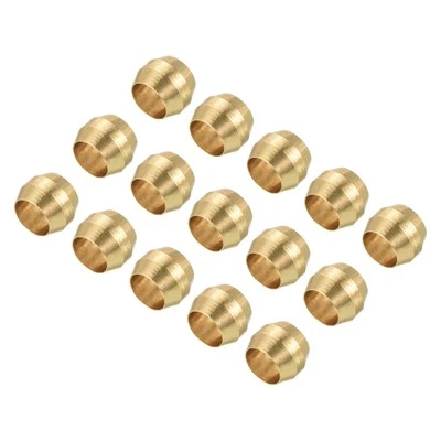 15 Pack 4mm Tube Brass Compression Sleeve Ferrules Brass Compression Fittings - Image 1 of 4