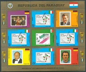 FÚTBOL PARAGUAY W COPA '90 Mi 4246 ESPECIMEN ARCO PEQUEÑO RARO - Imagen 1 de 1