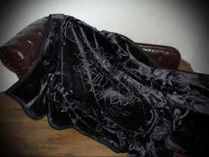 Luxus Tagesdecke Kuscheldecke Plaid Glanz-Design schwarz 160x200cm - Bild 1 von 1