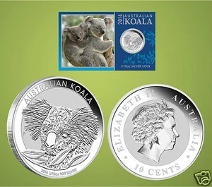 manueduc   1/10 ONZA  Koala  Australia  2014 en Coincard  Plata 999 mm. - Bild 1 von 1